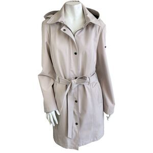 Marc New York Women's Soft Shell Trench Coat Jacket  L Thistle Preppy Office
